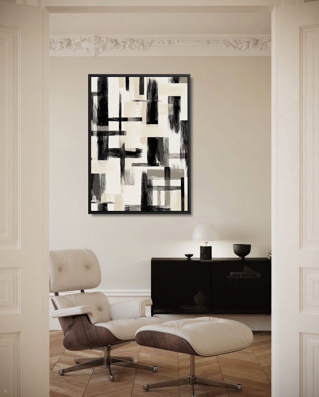 Dynamische lijnen compositie Kunstwerk