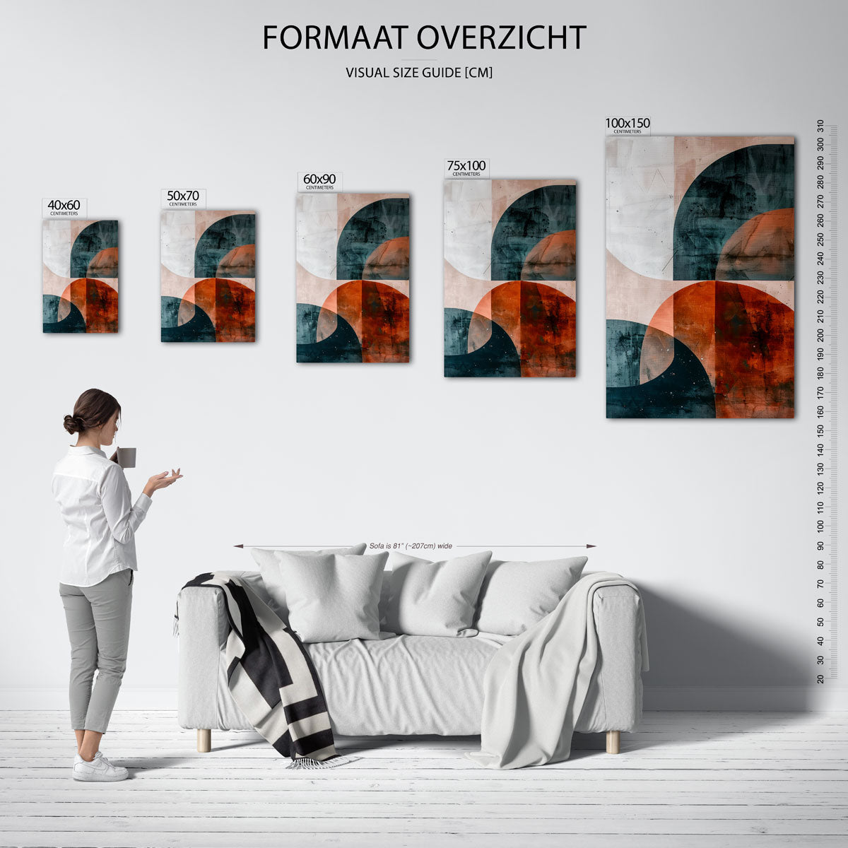 Geometrische vormen compositie Kunstwerk