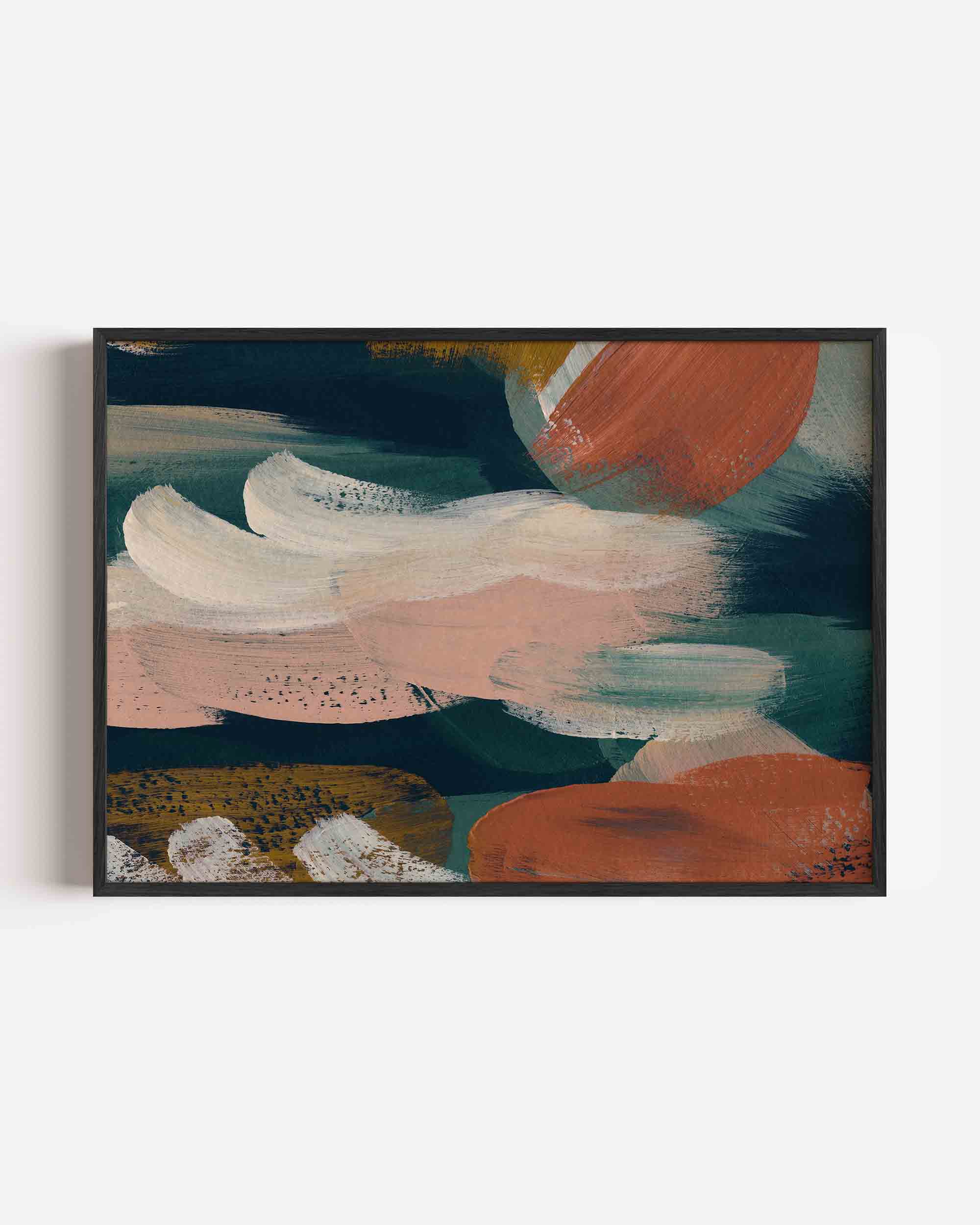 Abstracte penseelstreken Poster