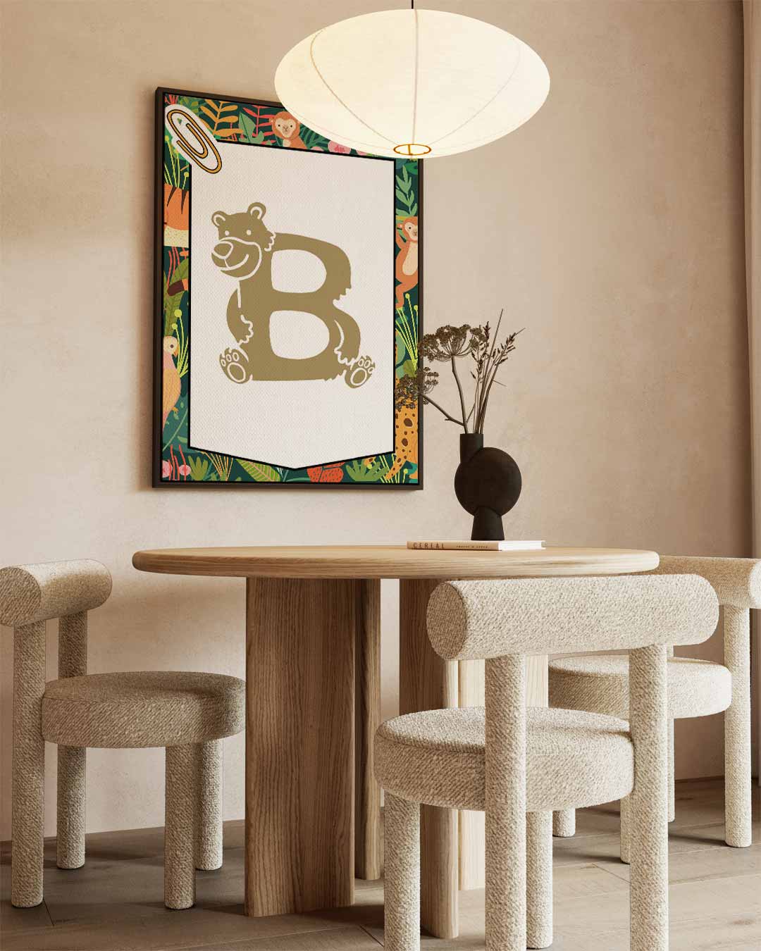 Dierenalfabet Poster - B van Beer Kunstwerk-canvas-dibond-plexiglas-wanddecoratie-WallArtistic