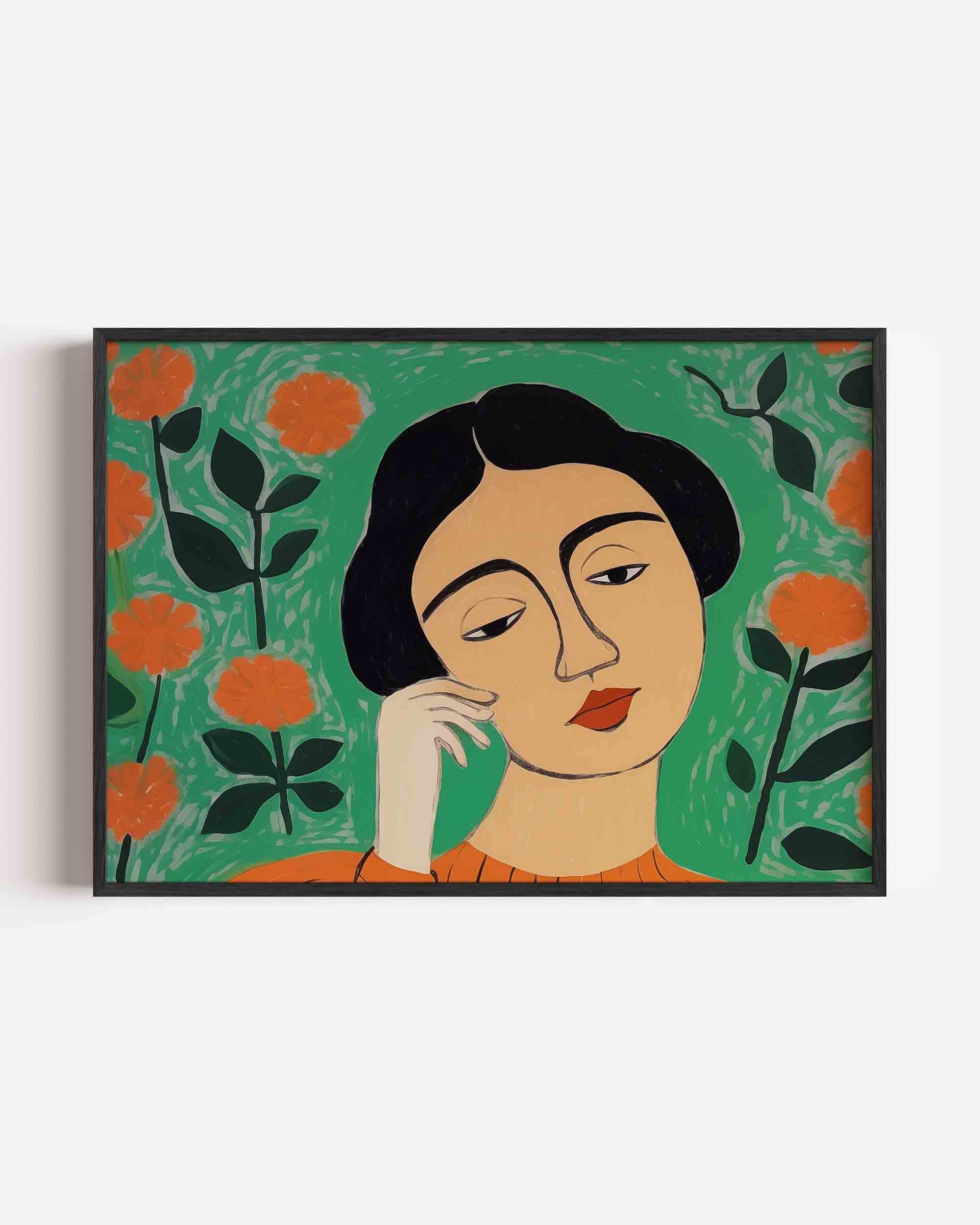 Vrouw met bloemen Poster