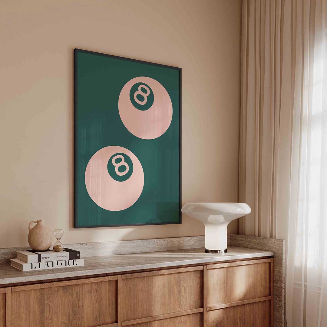 Twee biljartballen Poster