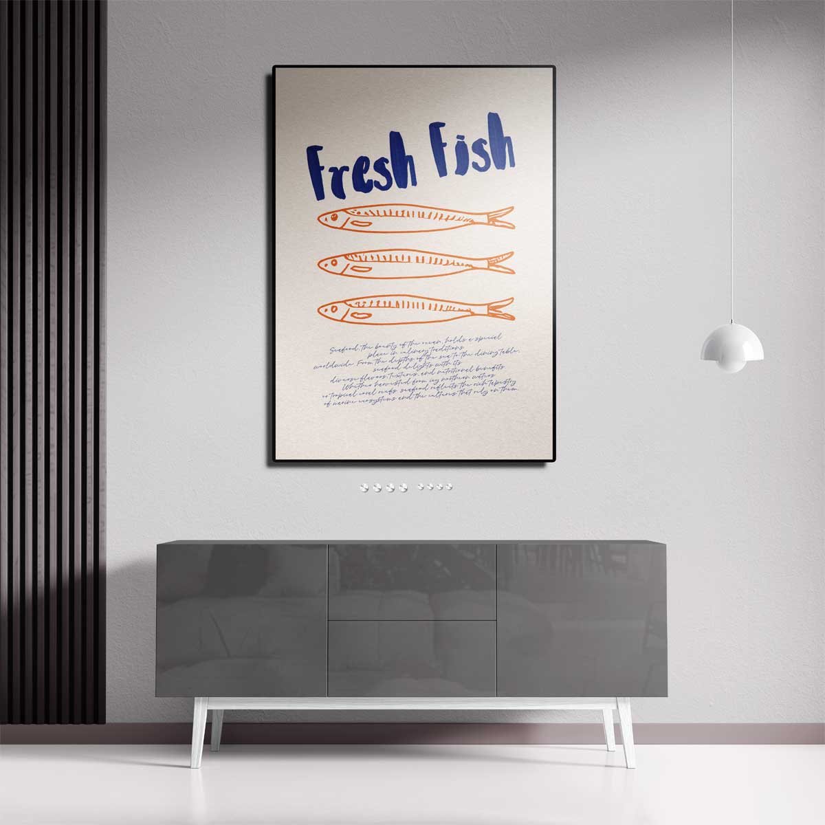 Verse Vis Illustratie Kunstwerk-canvas-dibond-plexiglas-wanddecoratie-WallArtistic