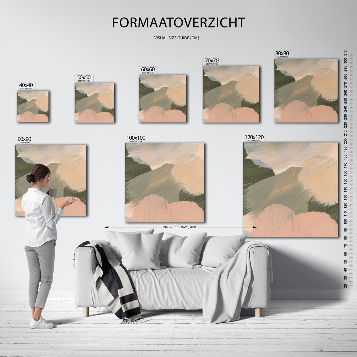 Abstracte penseelstreken Poster