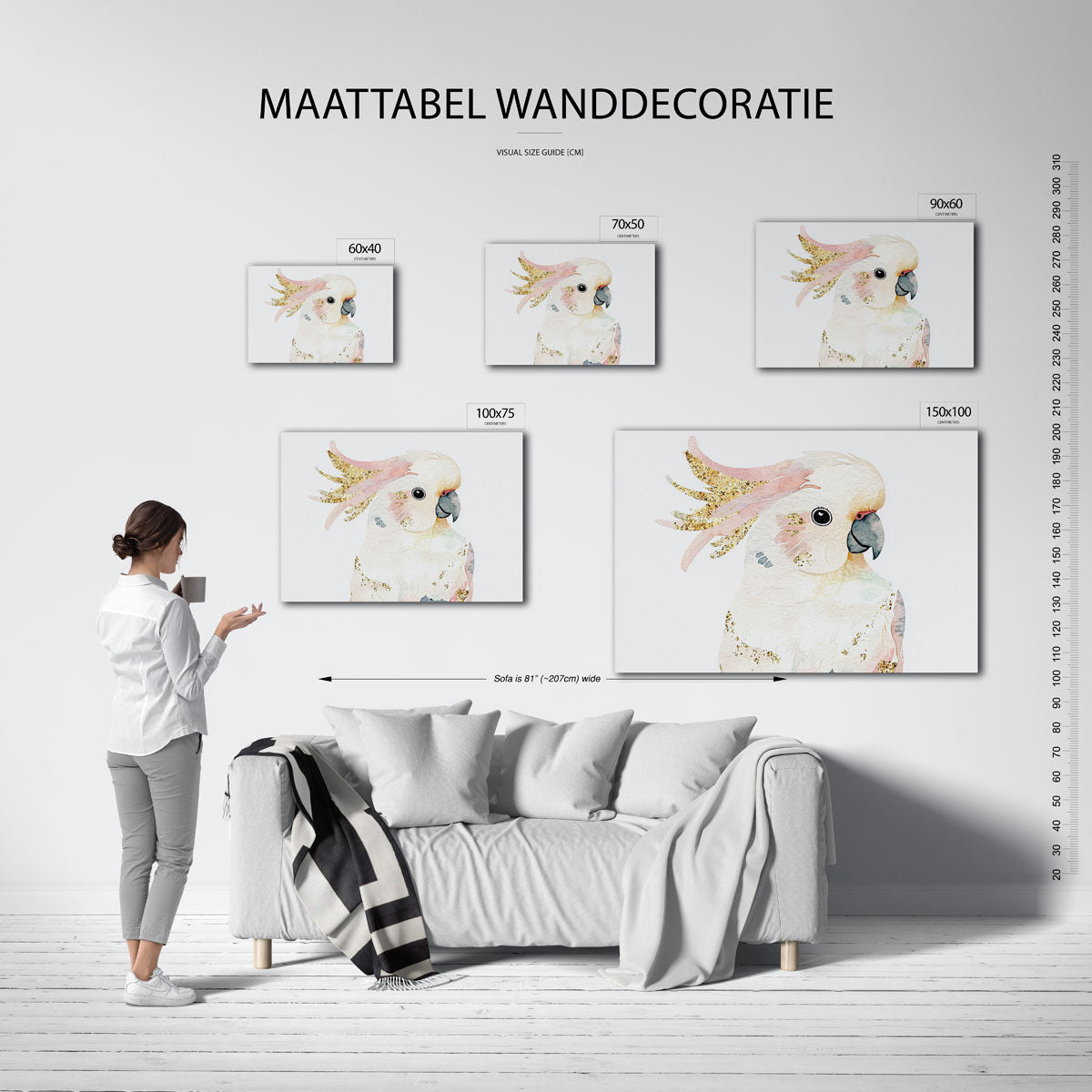 Vrolijke kaketoe Kunstwerk