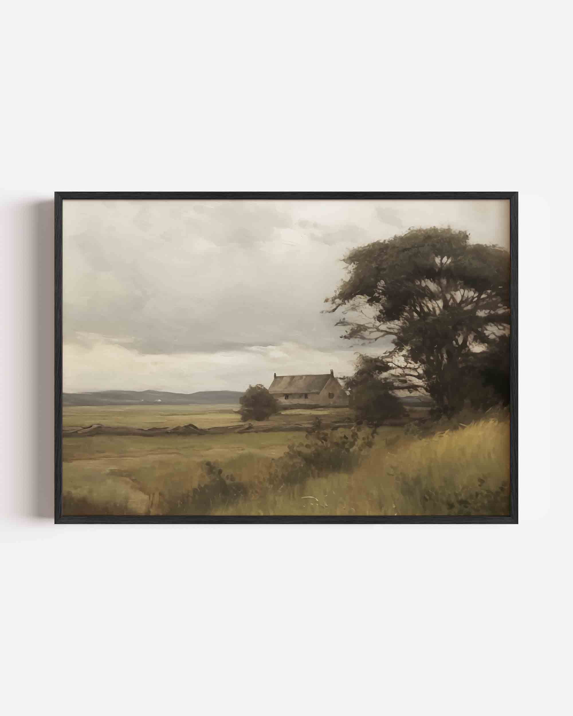 Landschap met huis Poster