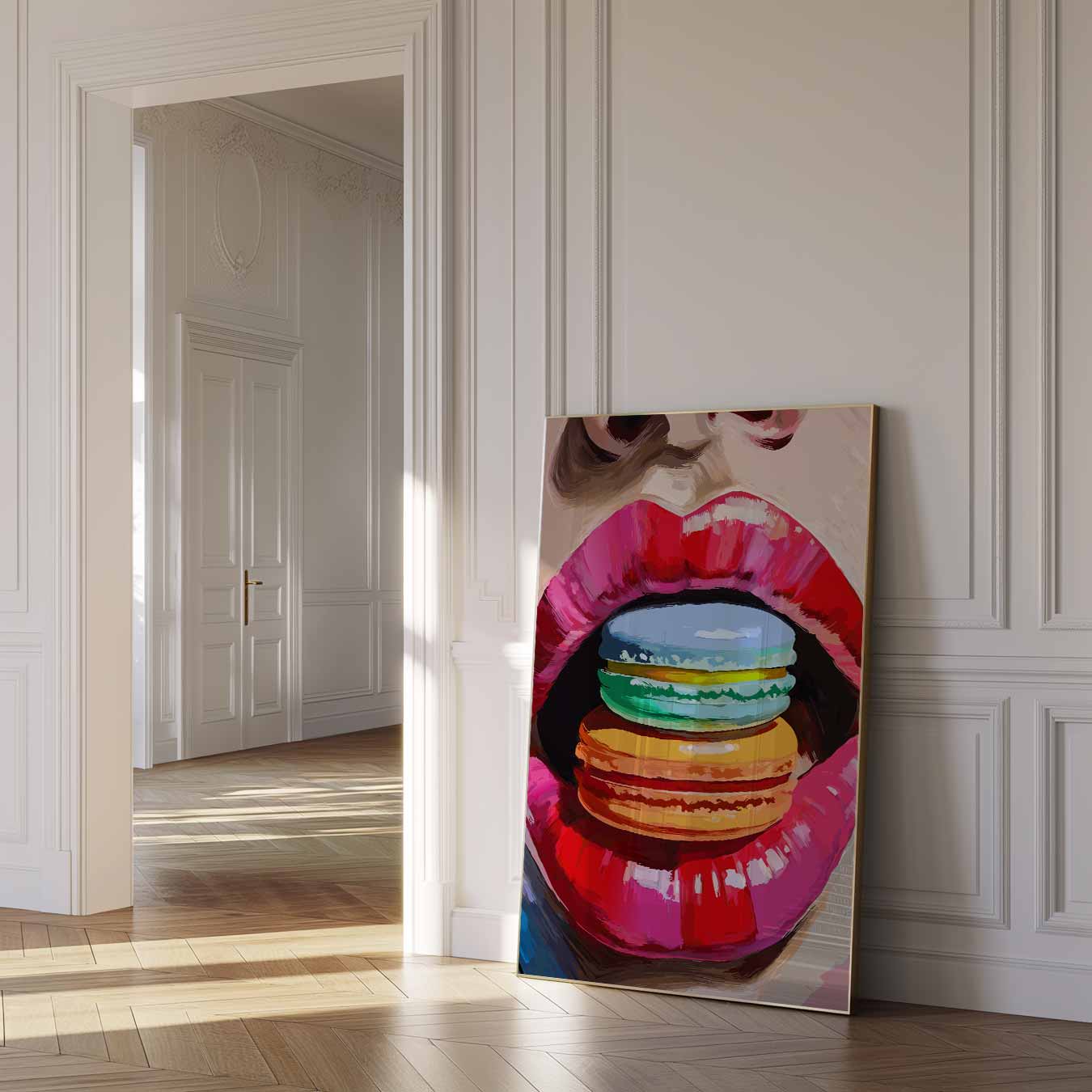 Kleurrijke Macaron Kus Poster-WallArtistic