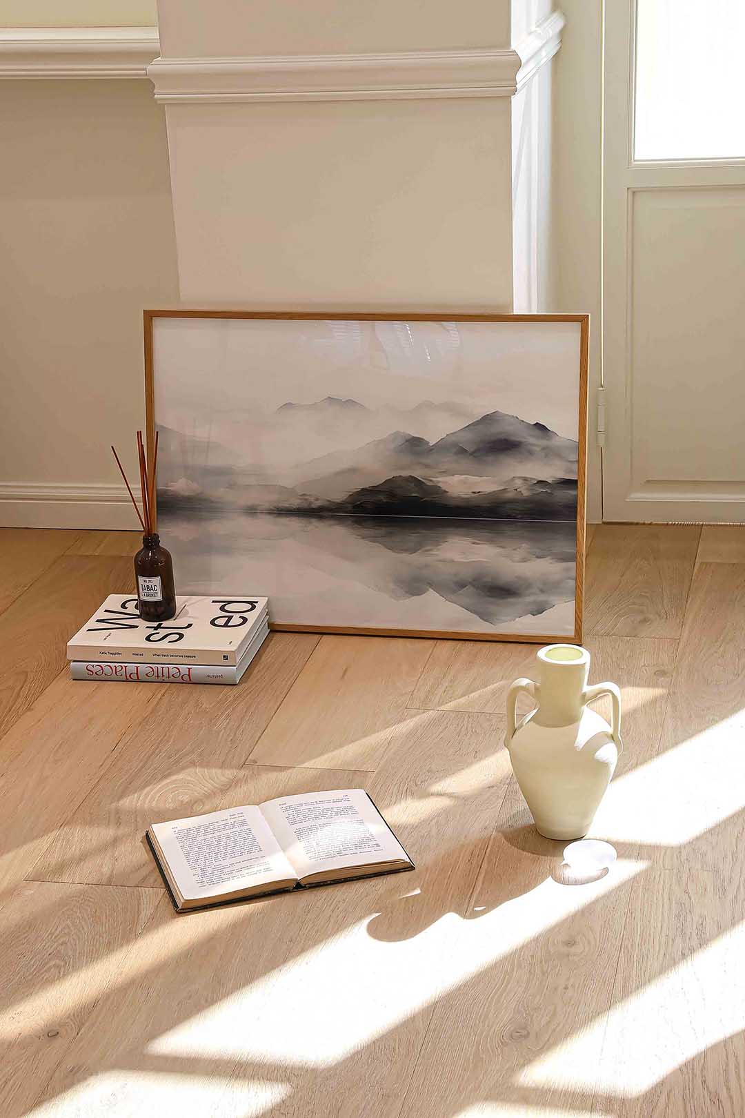 Berglandschap met reflectie Poster