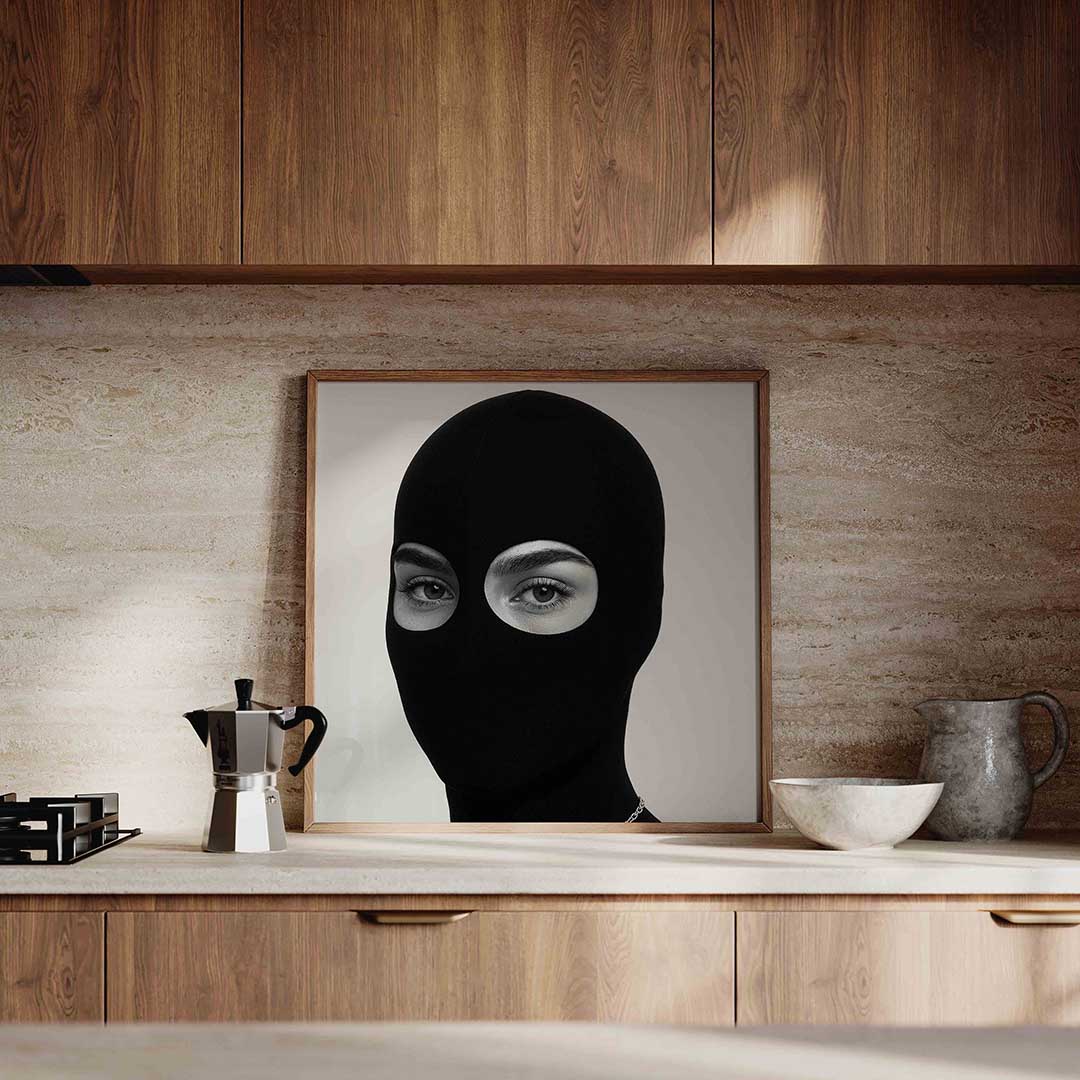 Gezicht met masker Poster