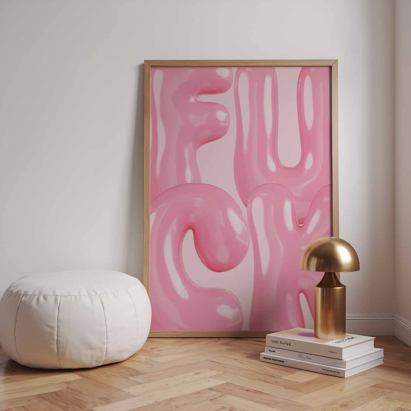 Roze Glans Letters Poster-WallArtistic