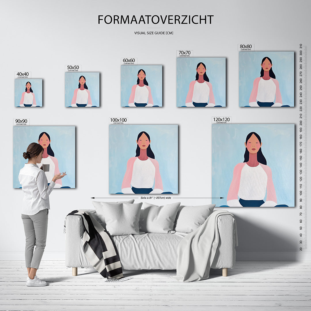Meditatieve vrouw Kunstwerk