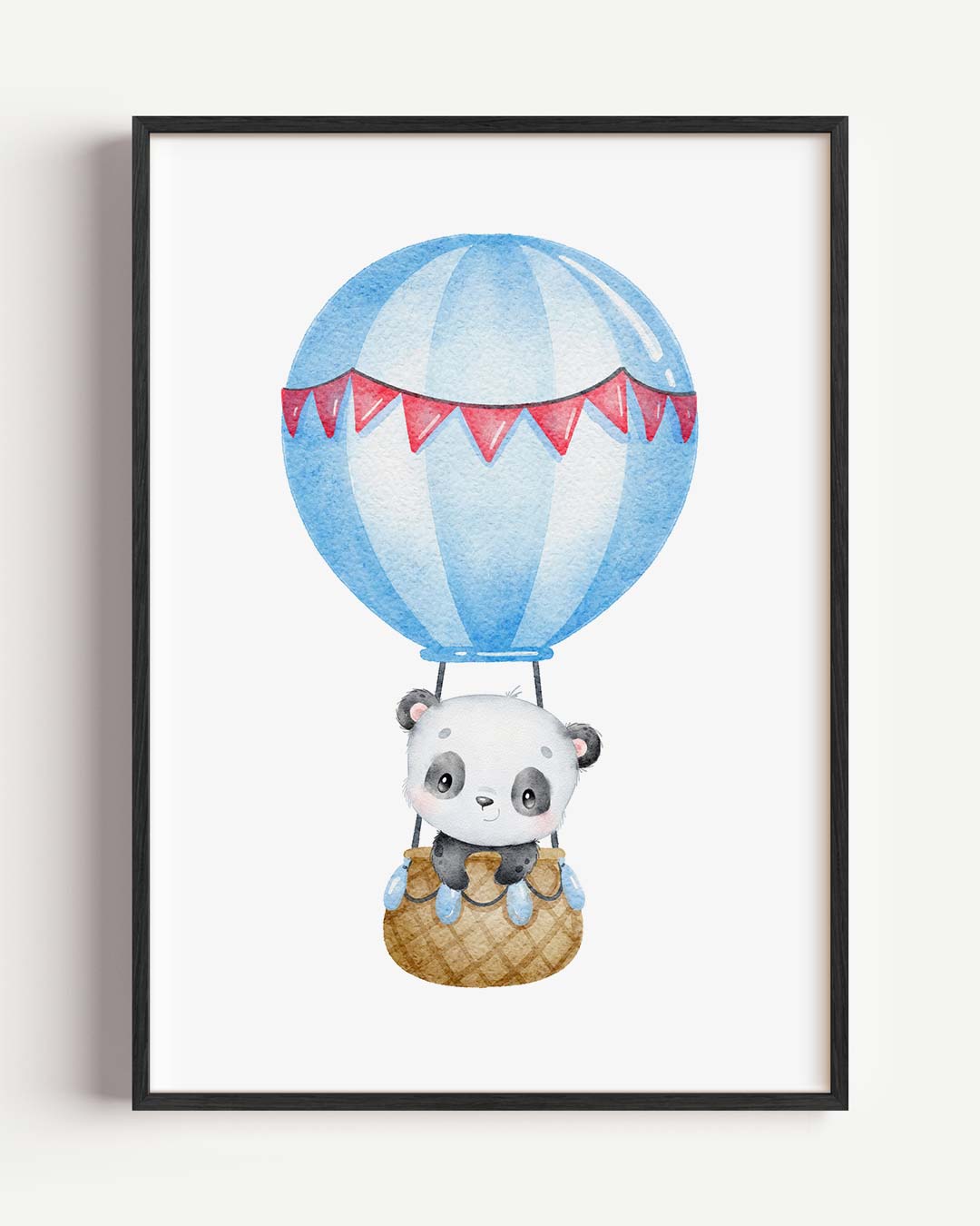 Schattige Panda In Luchtballon Poster-WallArtistic