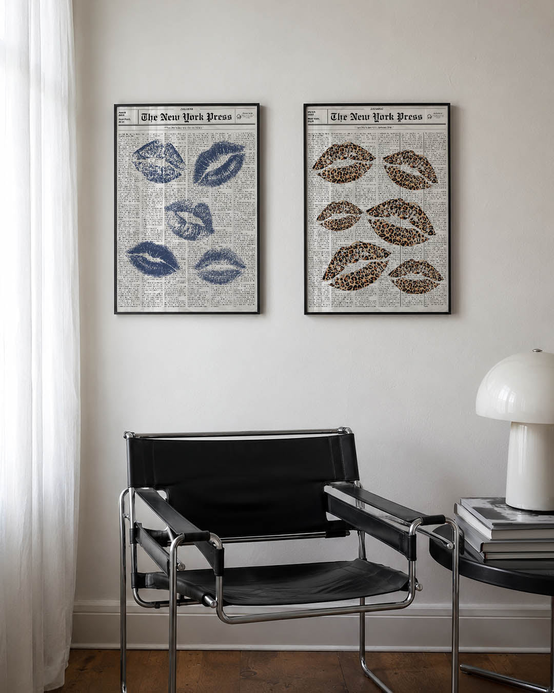 Kusafdrukken en tekst Posterset