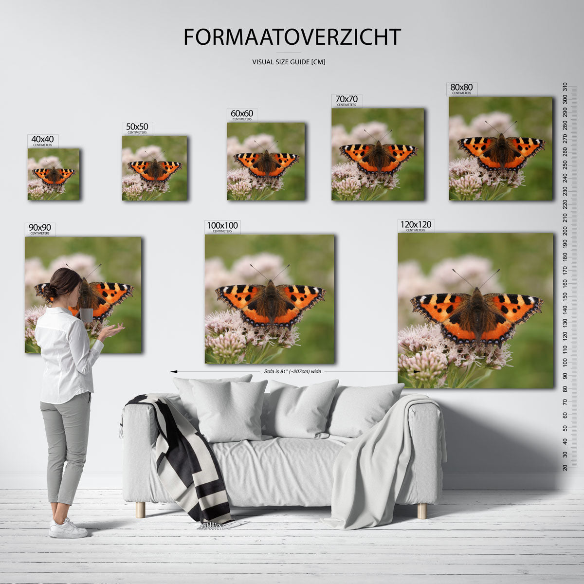 Vlinder op bloem Kunstwerk