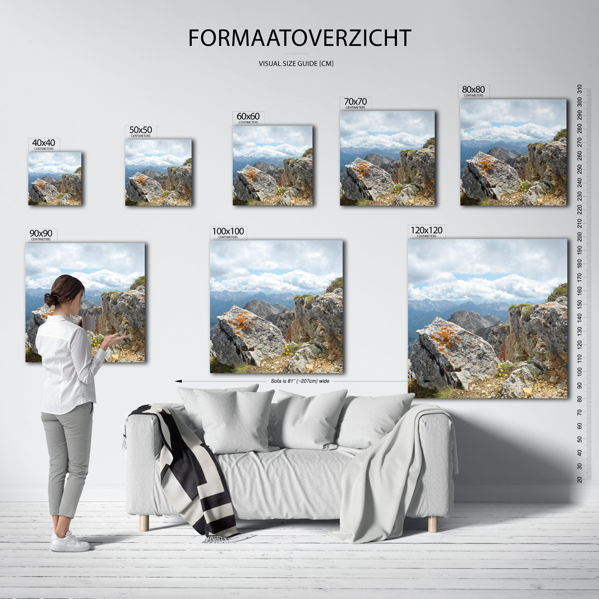 Berglandschap met rotsen Kunstwerk