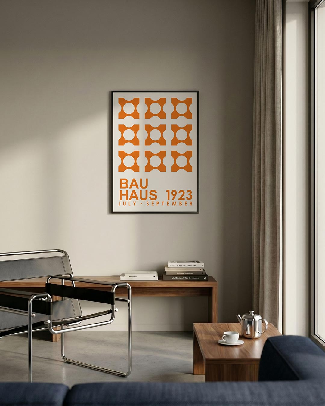 Oranje vormenpatroon Poster