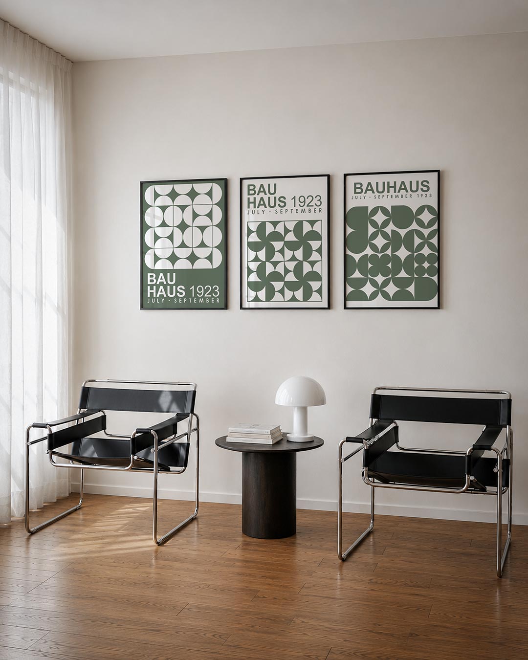 Cirkelpatroon en lijnen Posterset