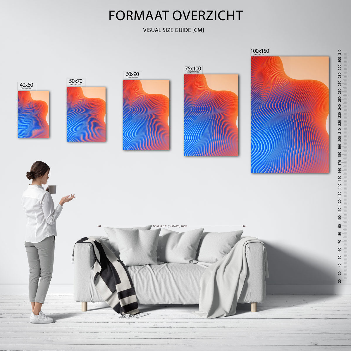 Golvende kleuren Kunstwerk