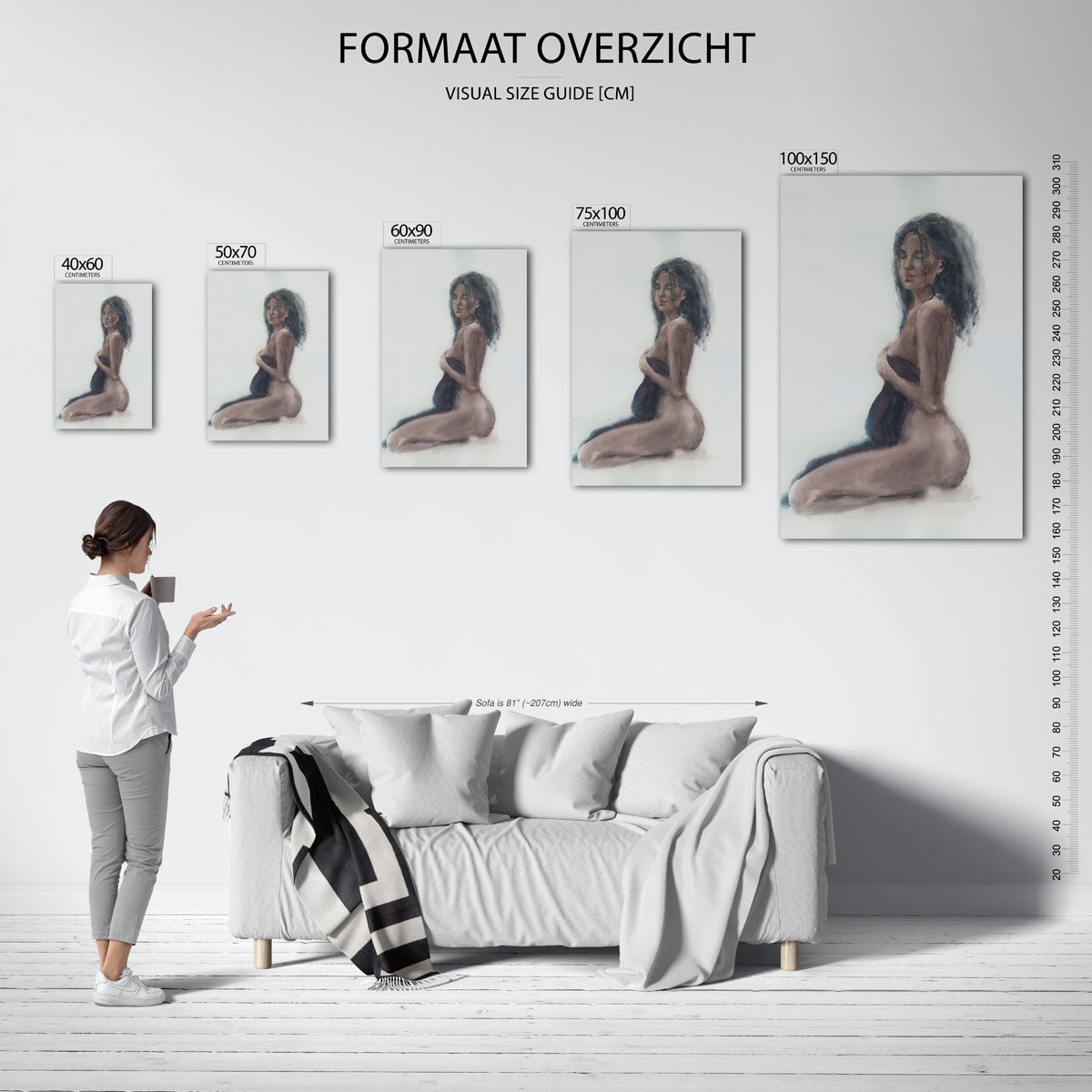 Zittende vrouwelijke vorm Kunstwerk