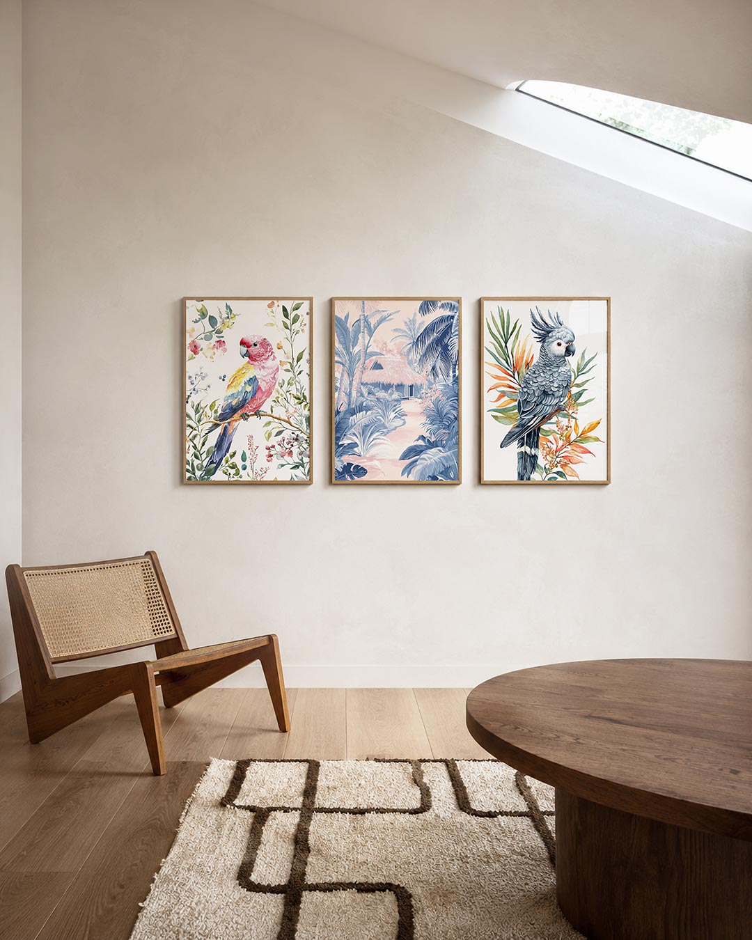 Vogel en bloemen Posterset
