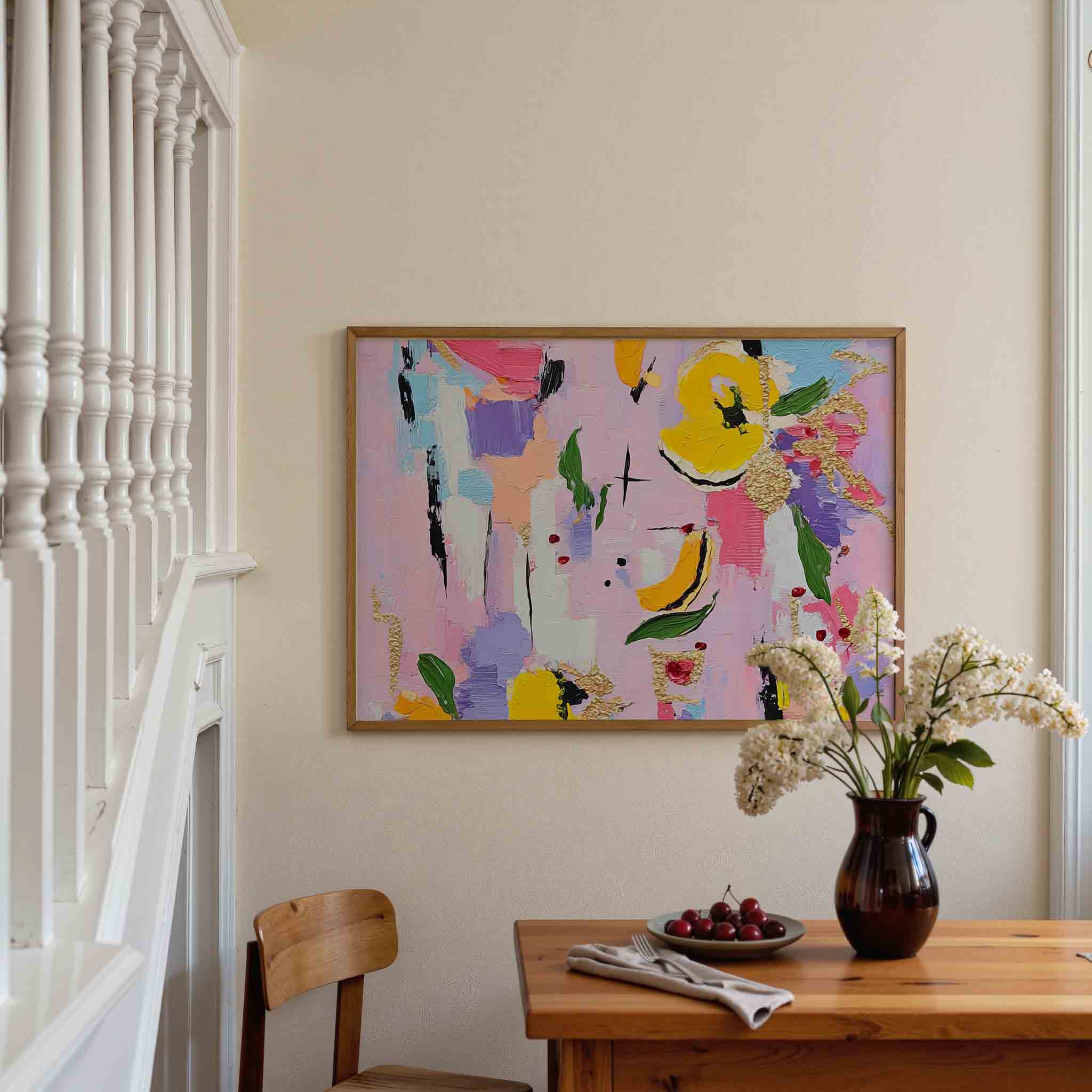 Abstracte bloemen en vormen Poster