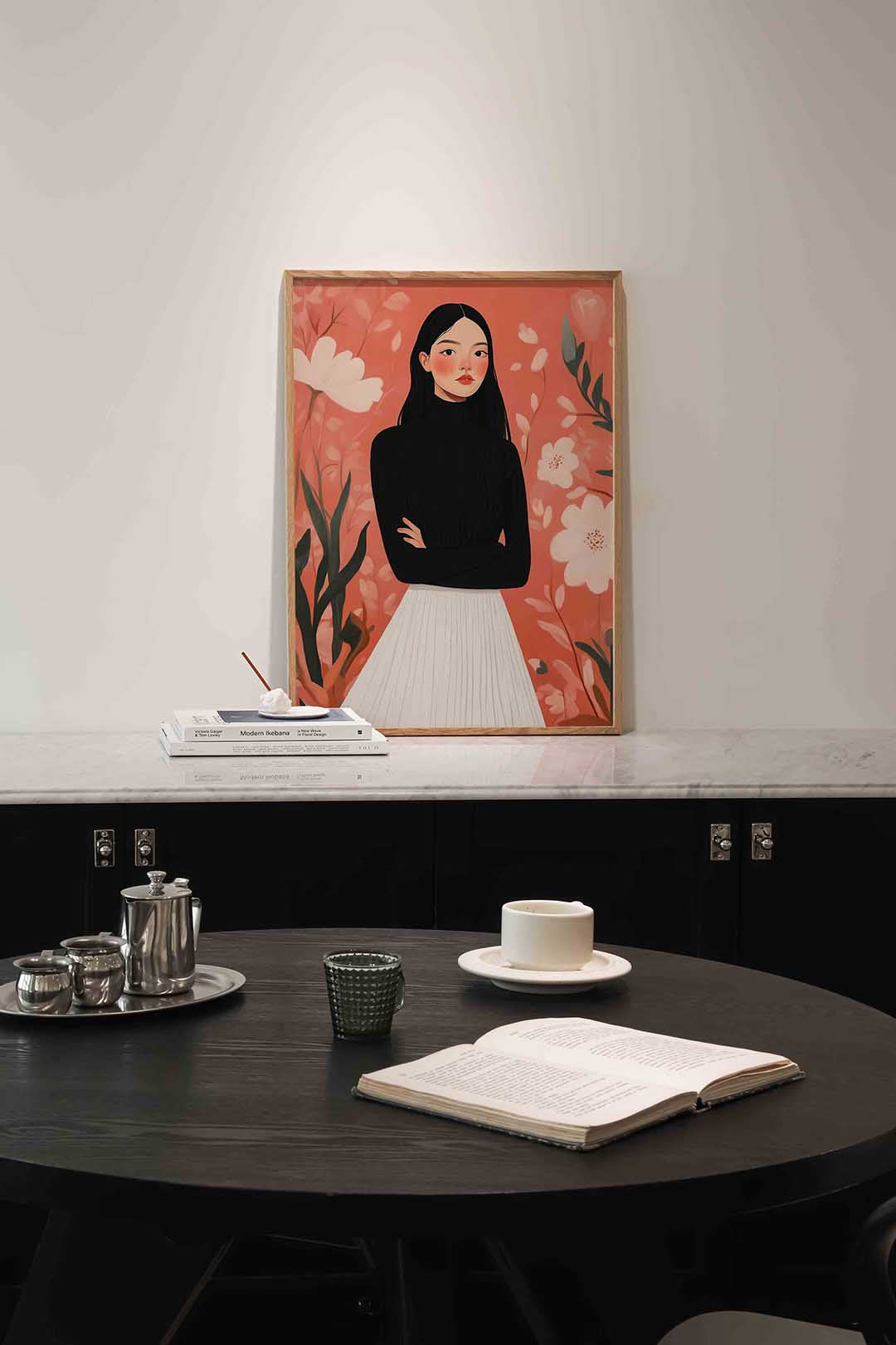 Vrouw met bloemen Poster