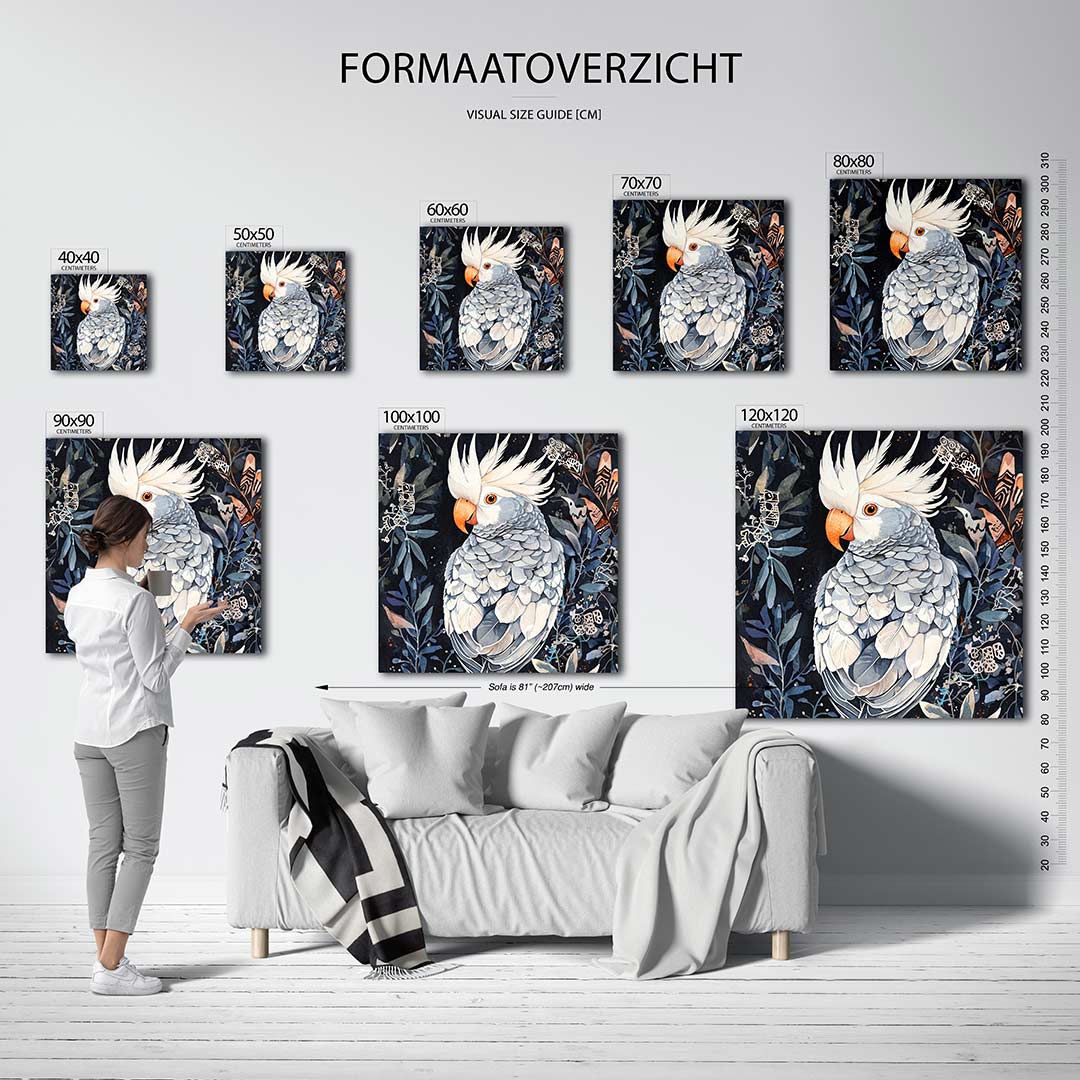 Vogels en bladeren Kunstwerk