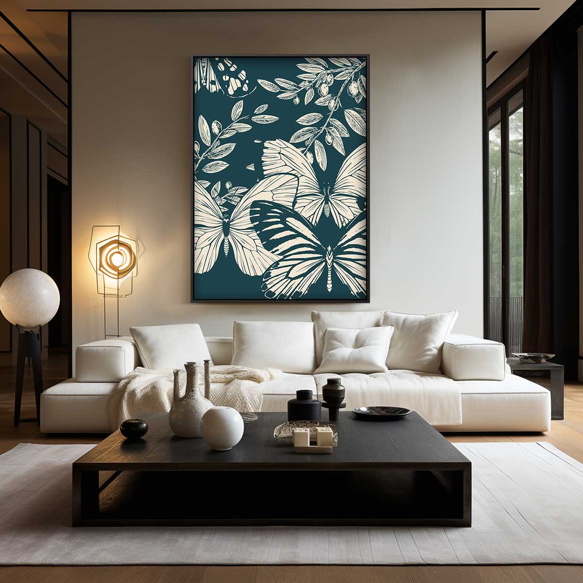 Vlinders in de Nacht Kunstwerk-canvas-dibond-plexiglas-wanddecoratie-WallArtistic