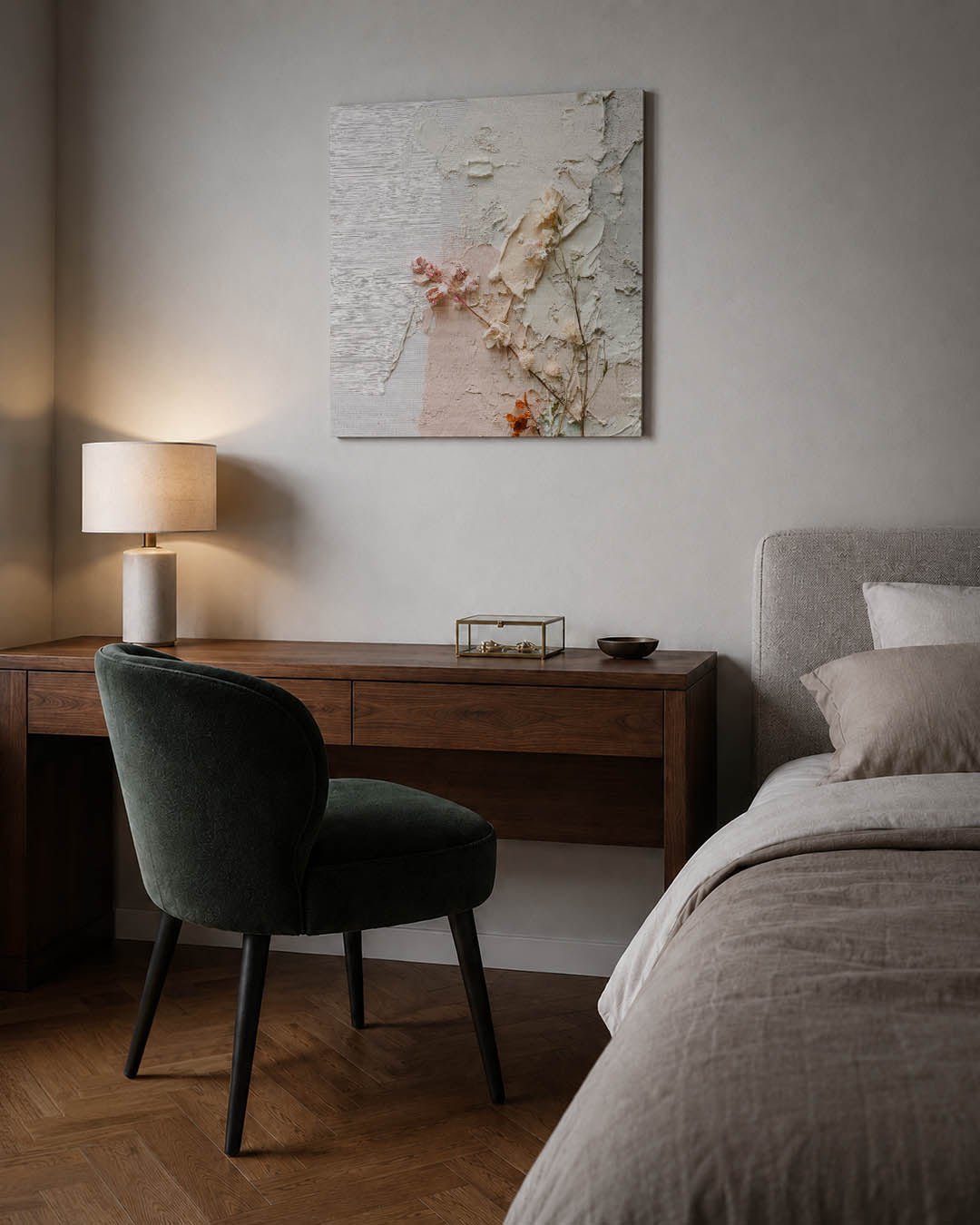 Textuur en bloemen Kunstwerk