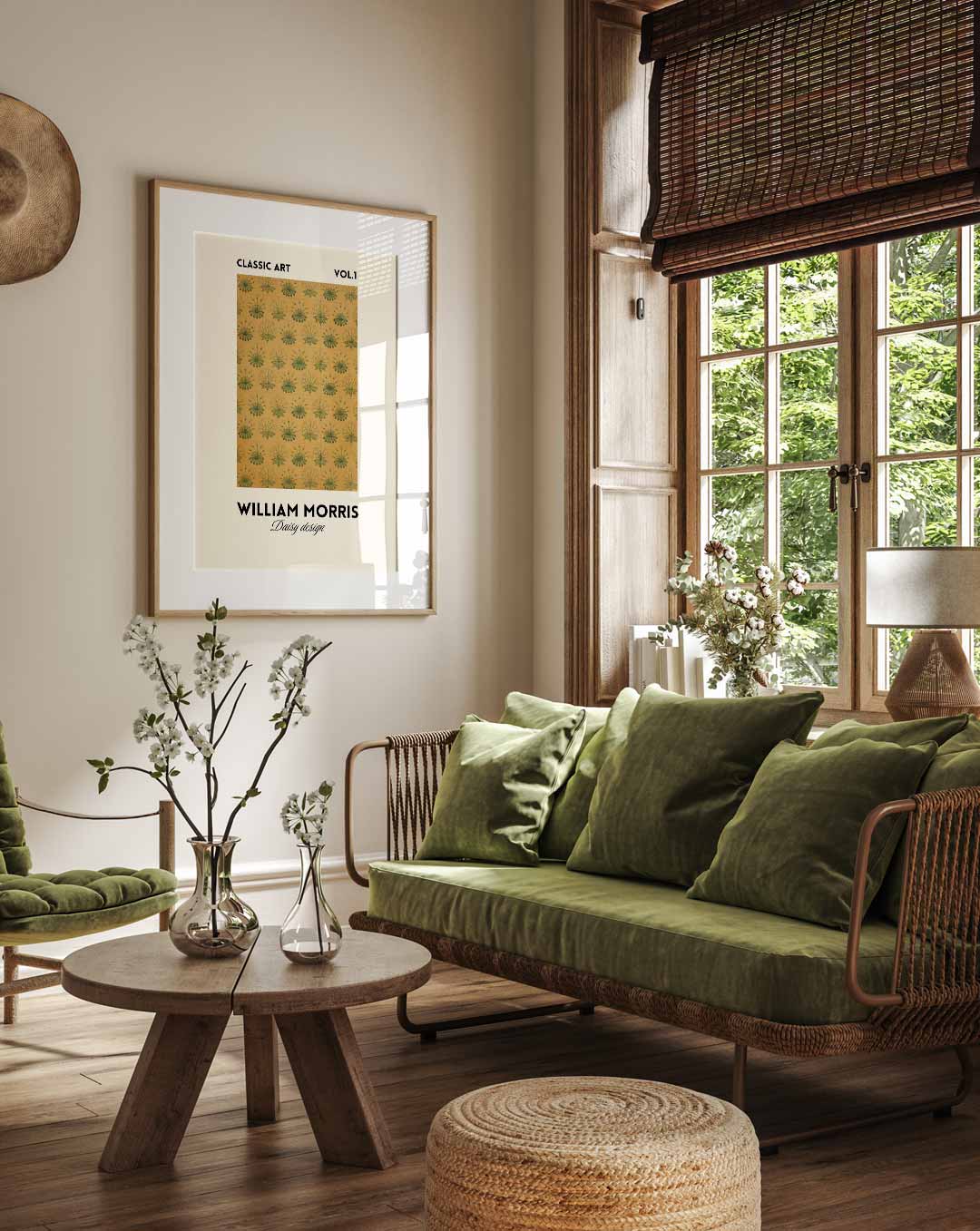 William Morris Daisy Design Poster-WallArtistic