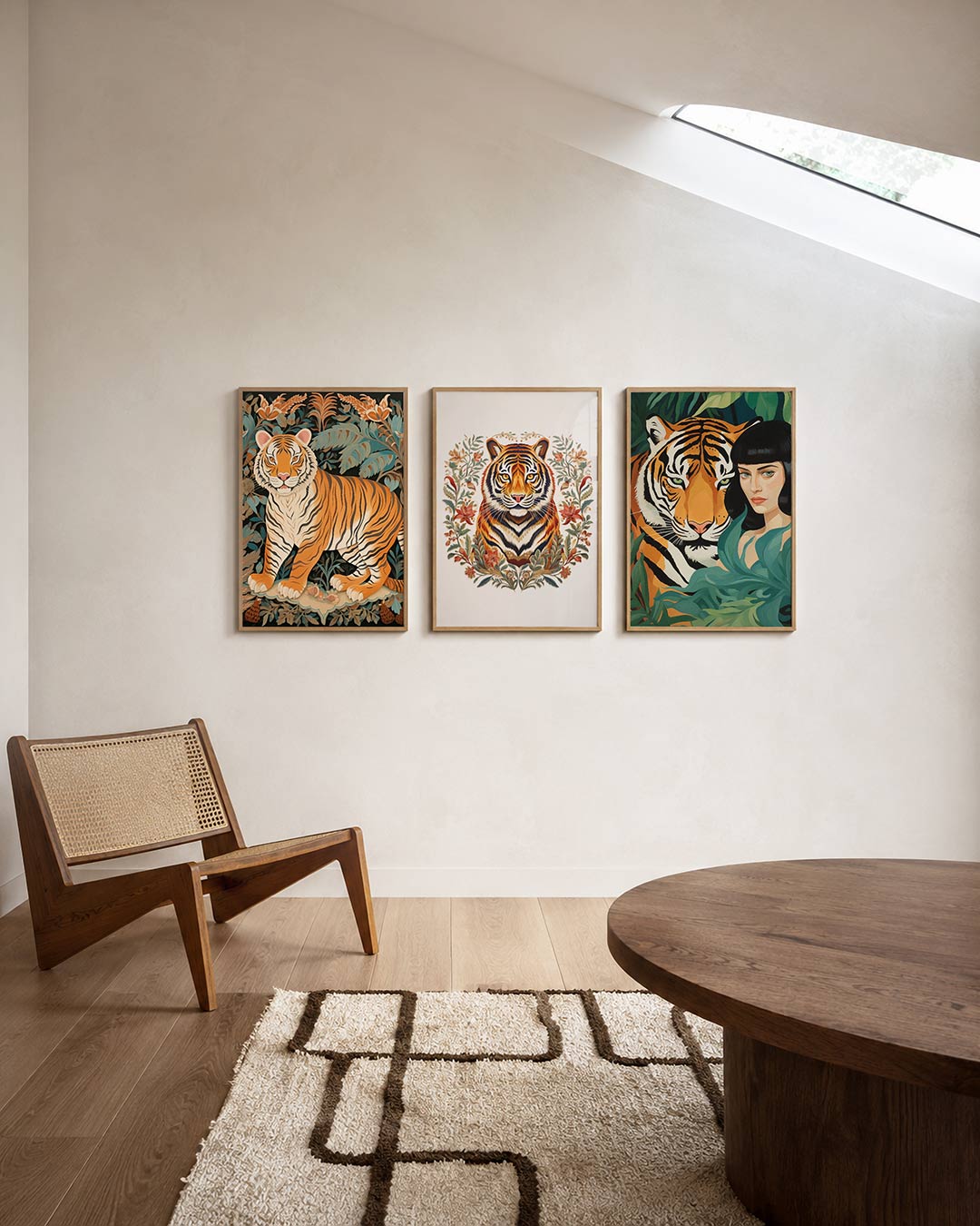 Tijger en bladeren Posterset