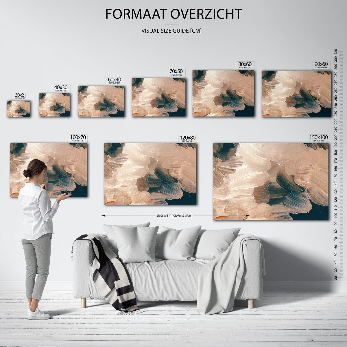 Abstracte penseelstreken Poster