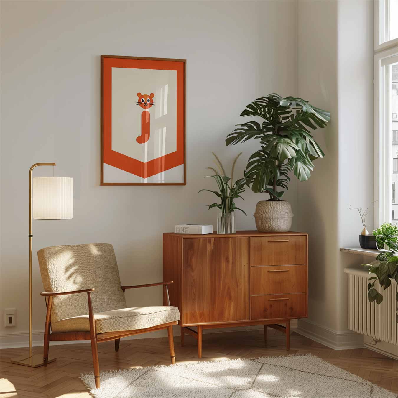 Speelse Tijger Letterposter-WallArtistic