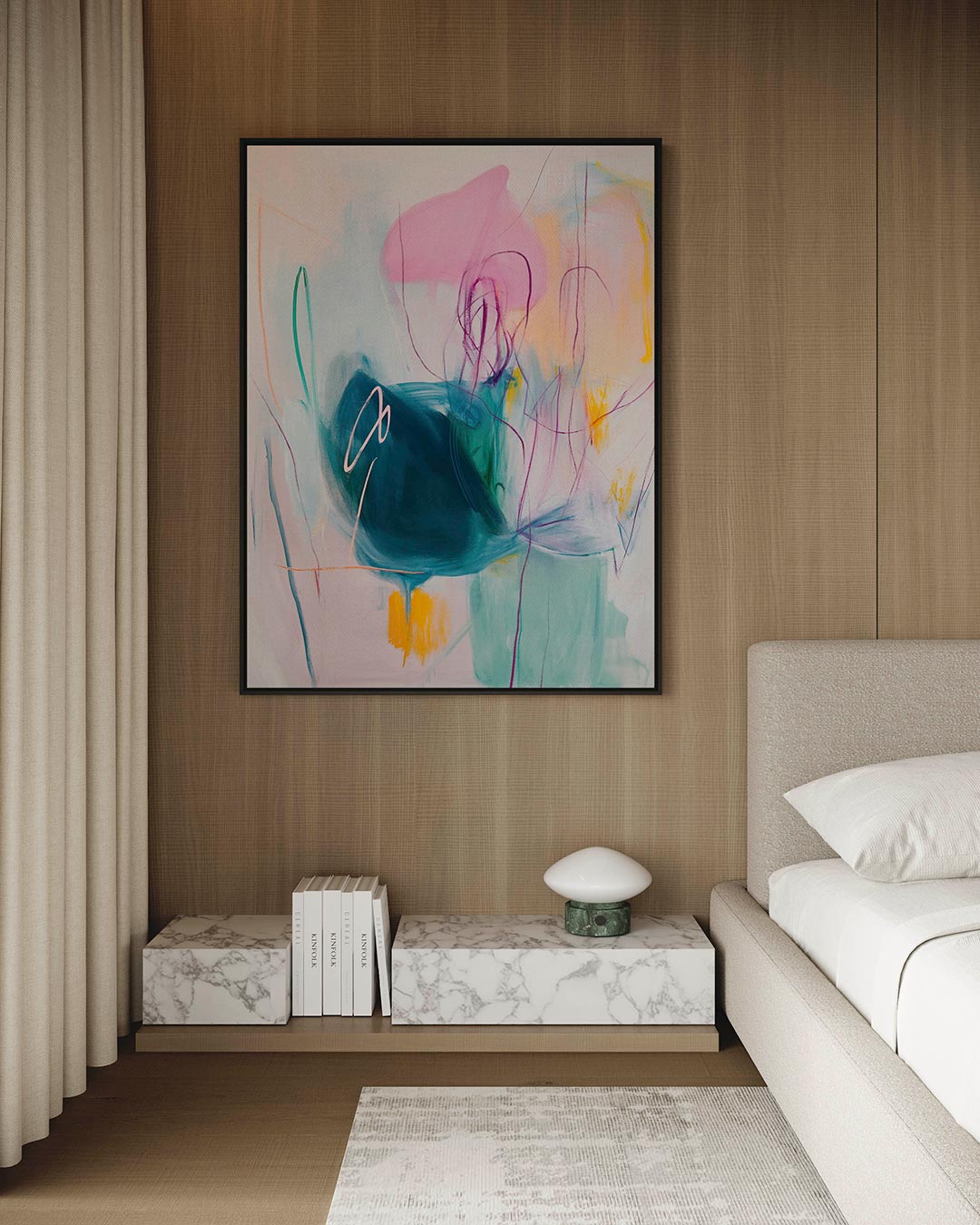 Vloeiende kleurencompositie Kunstwerk