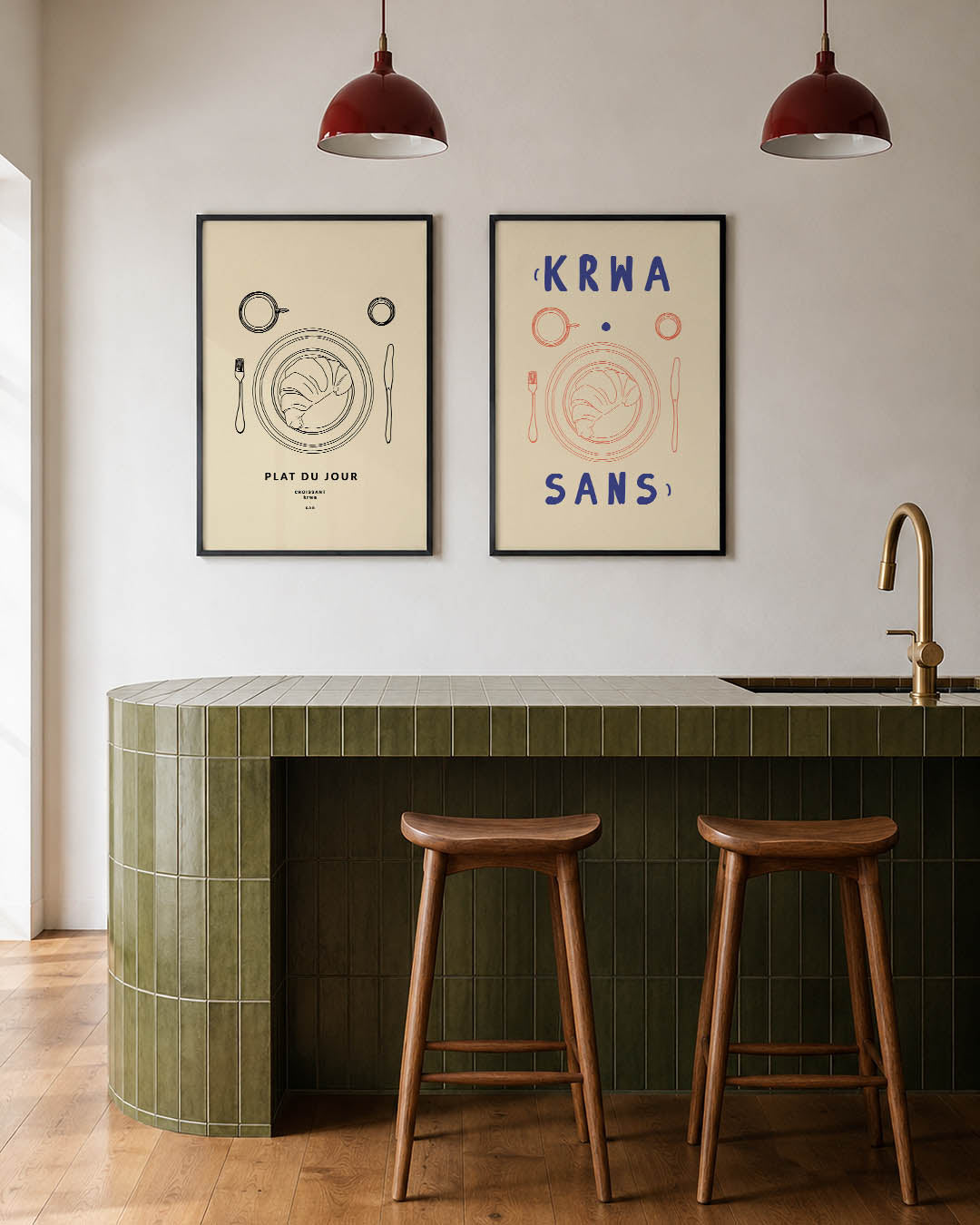 Eenvoudige ontbijtsetting Posterset
