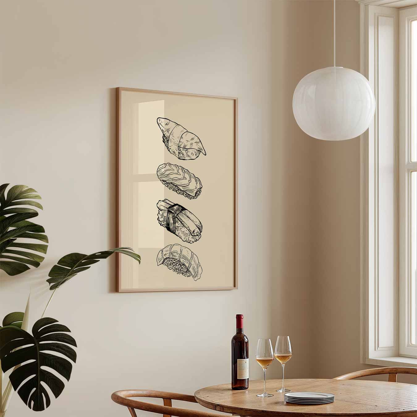 Sierlijke Sushi Illustratie Poster-WallArtistic