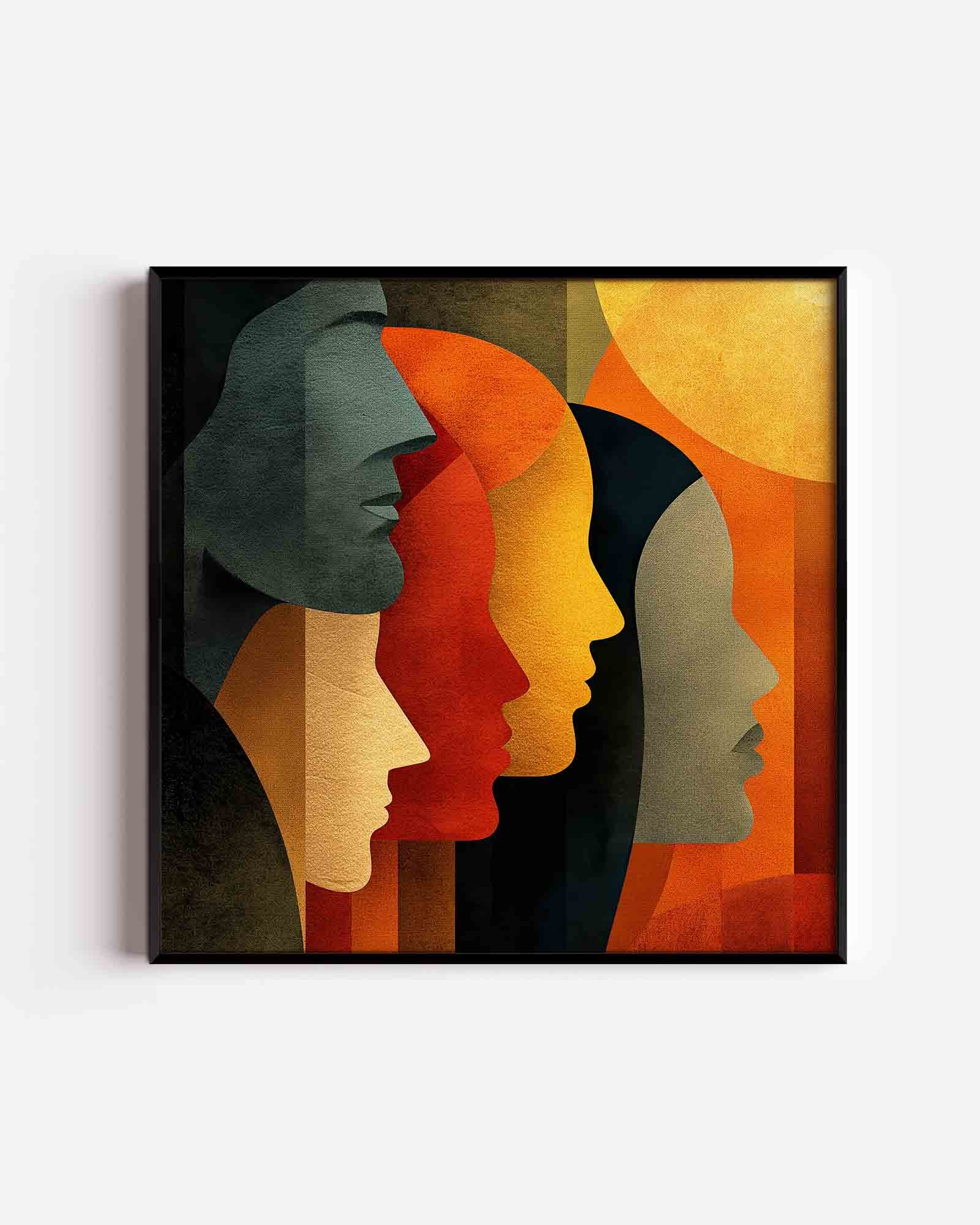 Profielen in warme tinten Poster