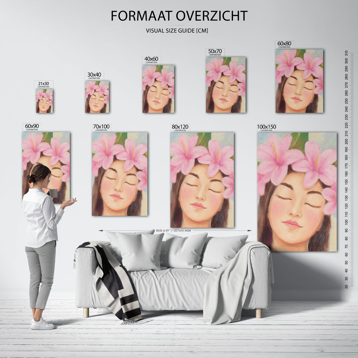 Vrouw met bloemen Poster