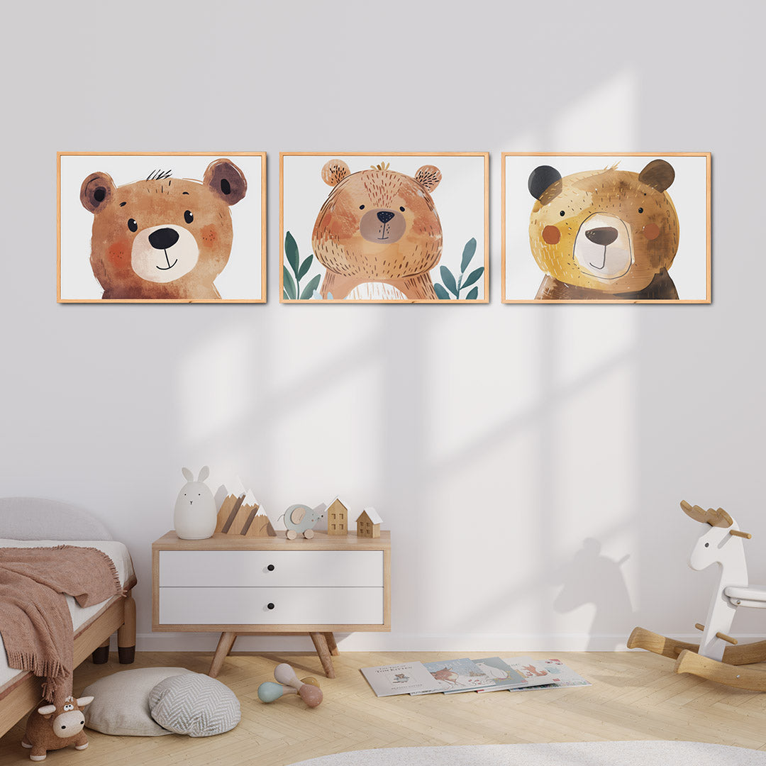 Vrolijke beer Posterset