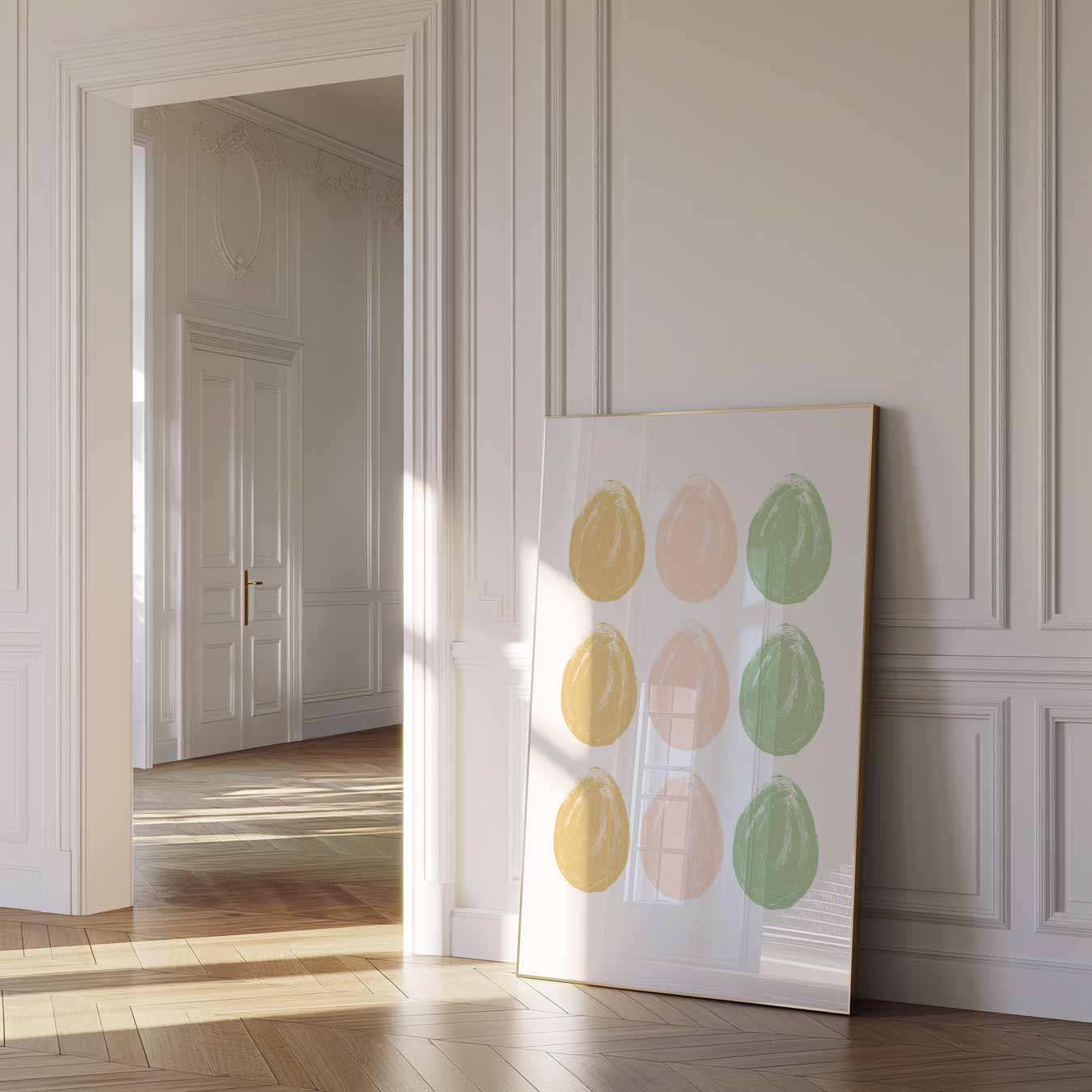 Vrolijke Pastel Dot Art Poster-WallArtistic