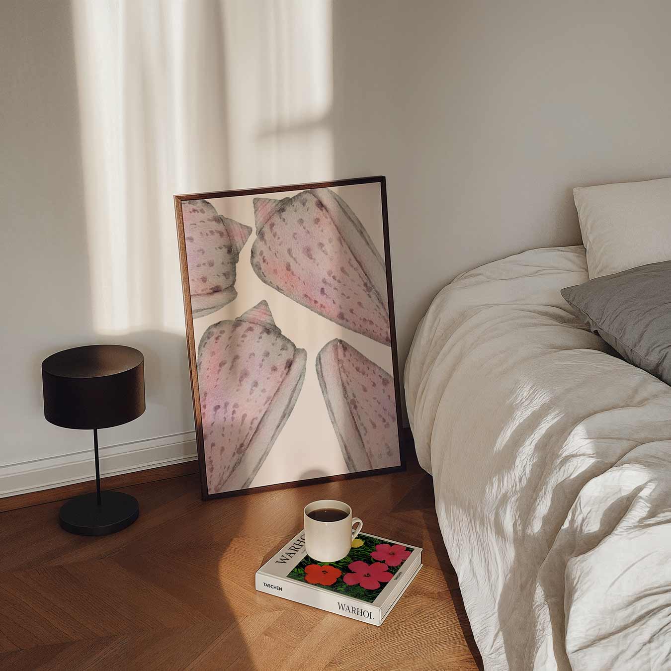 Beige Schelpen Poster-WallArtistic