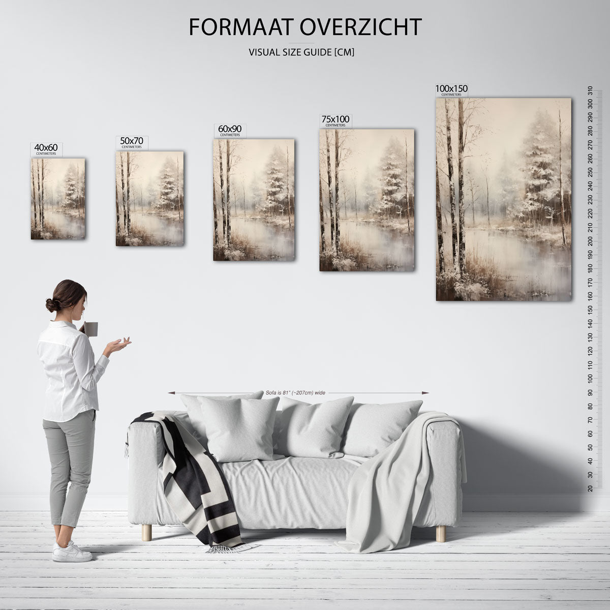 Rustig boslandschap Kunstwerk