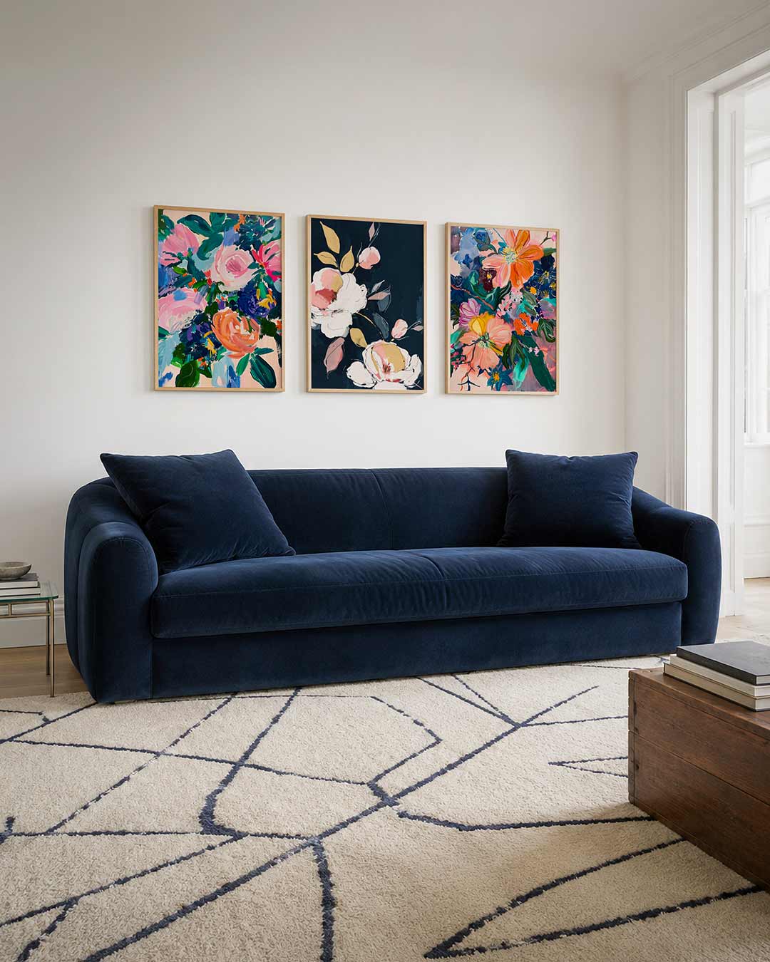 Kleurrijke bloemenvormen Posterset