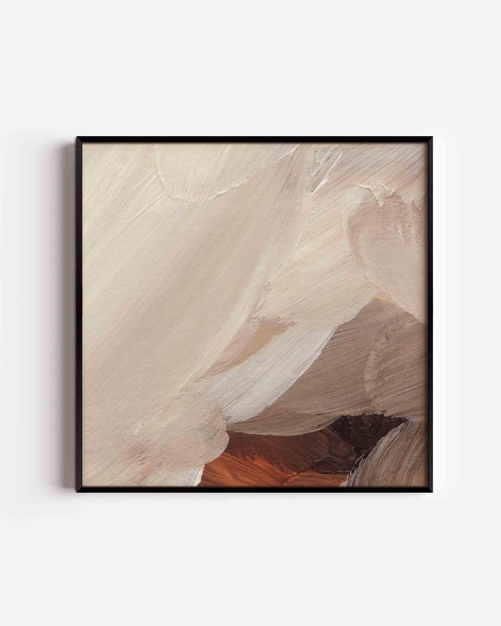 Beige en bruine abstracte Poster