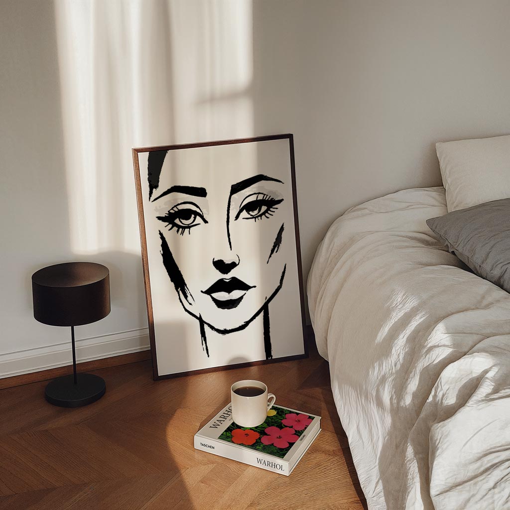 Artistieke Zwart-Wit Vrouwenportret Poster-WallArtistic