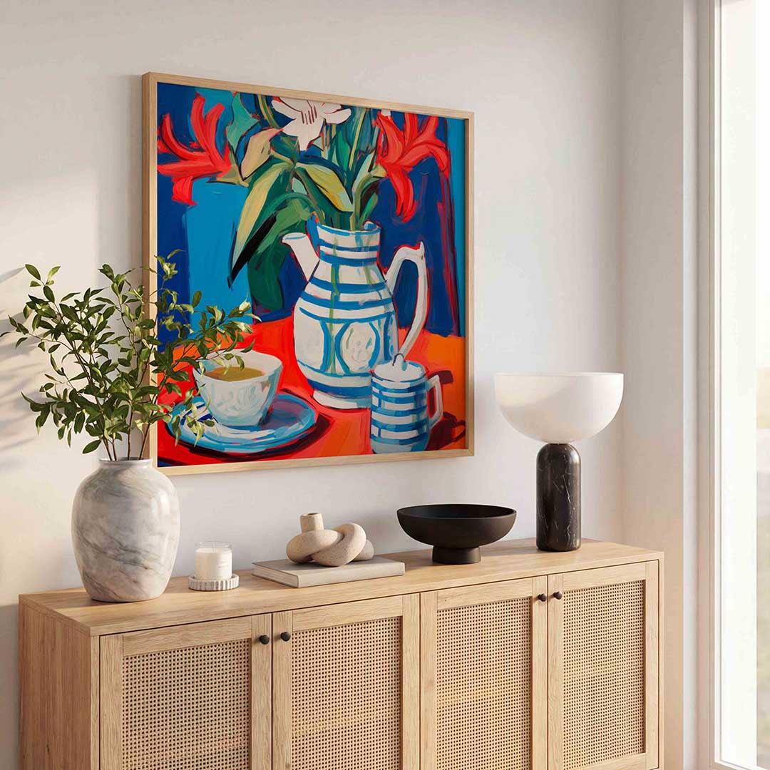 Bloemen in vaas Poster