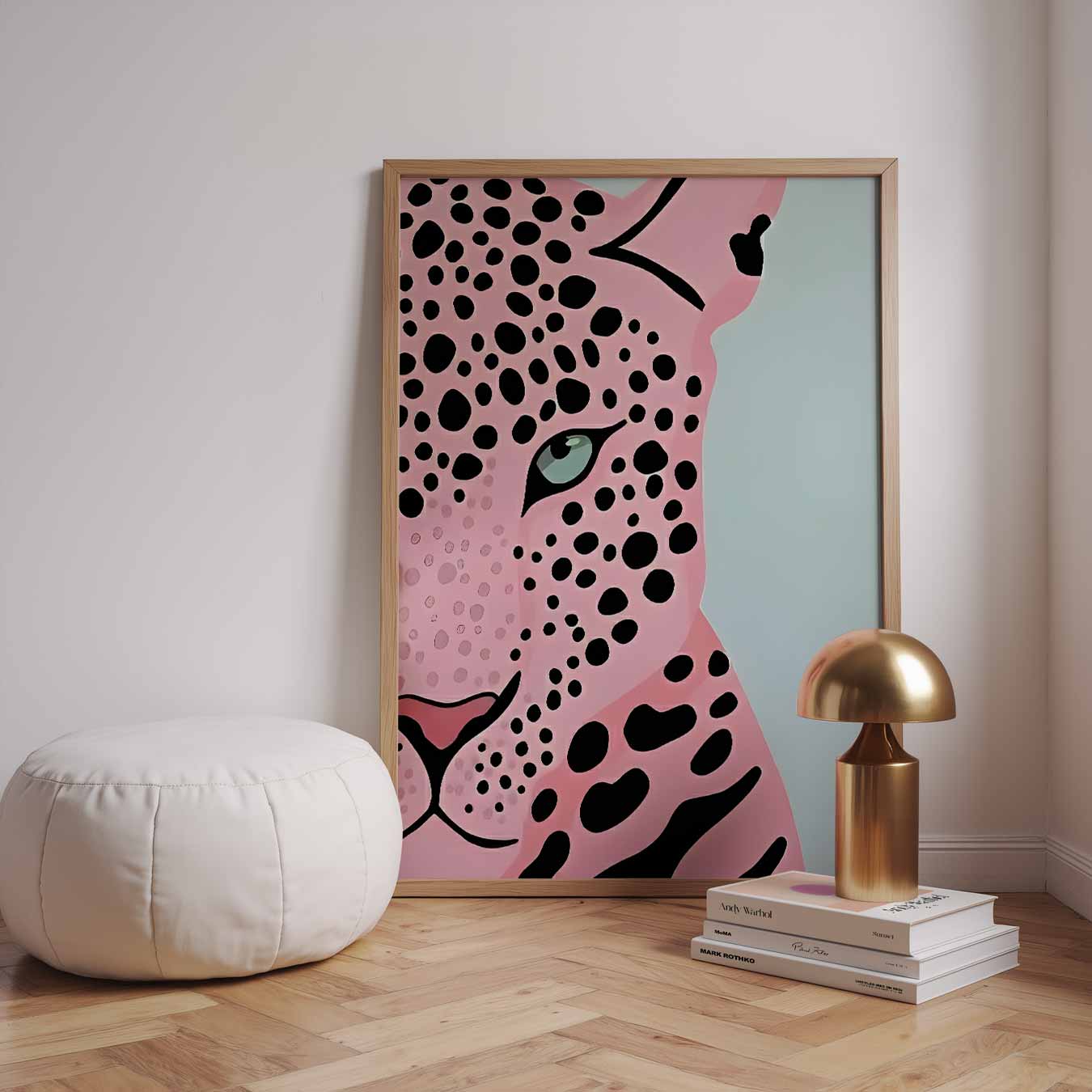 Stijlvolle Roze Luipaard Poster-WallArtistic