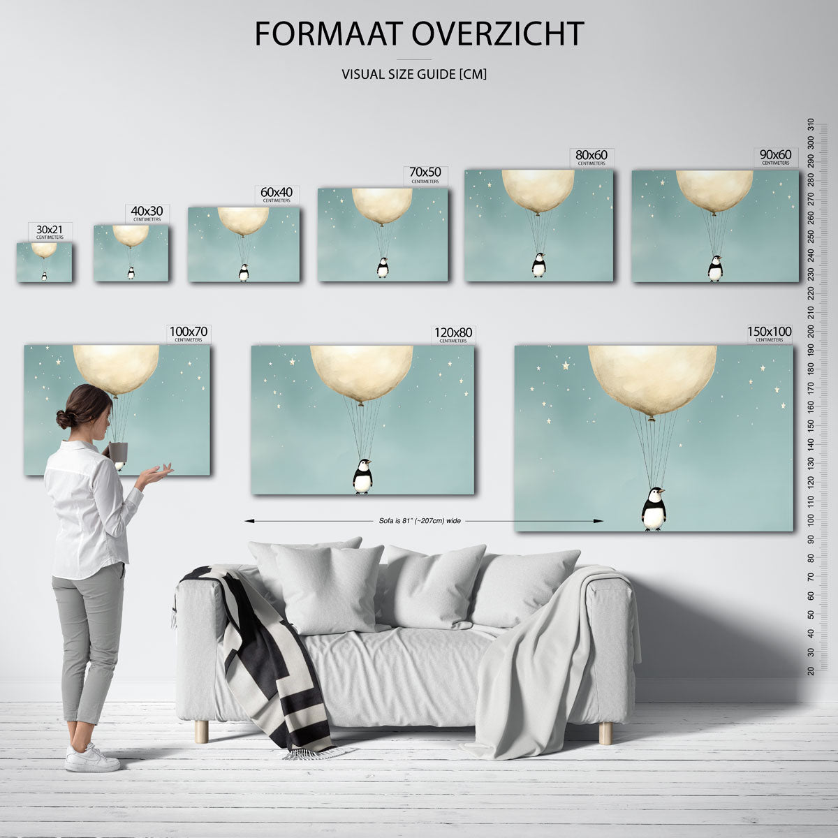 Pinguïn met ballon Poster