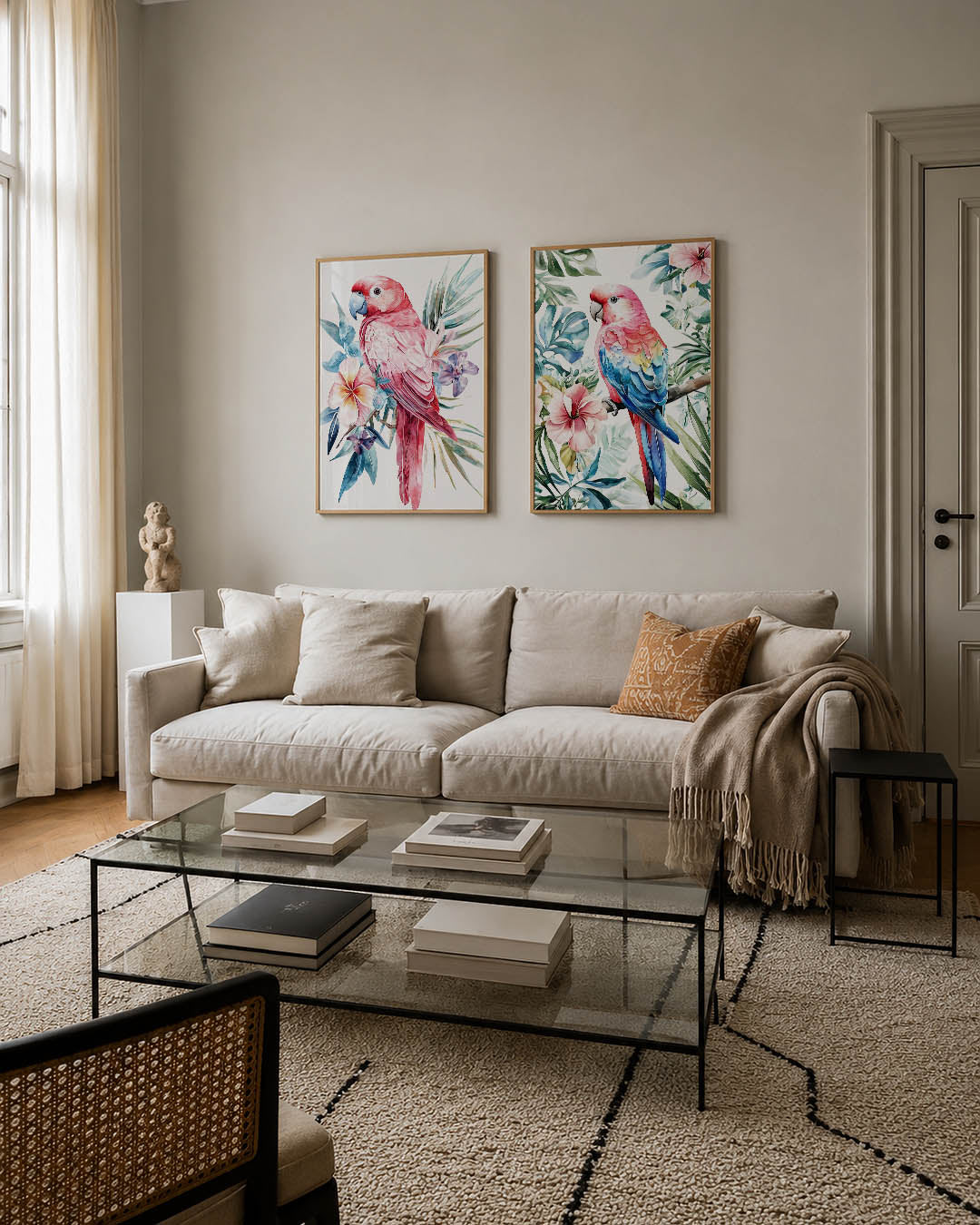 Vogels en bloemen Posterset
