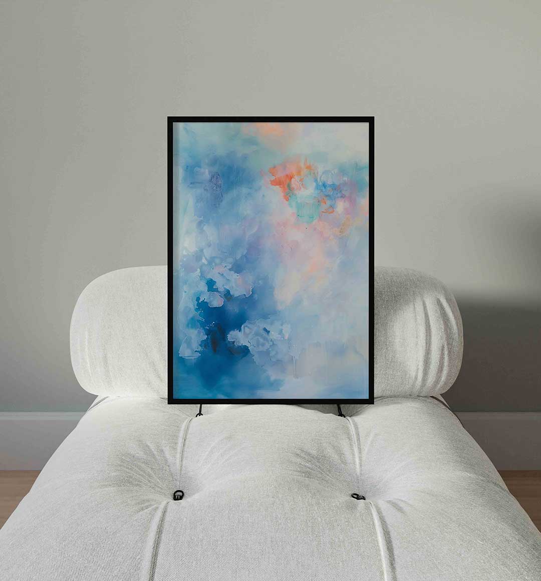 Abstracte blauwe wolken Poster